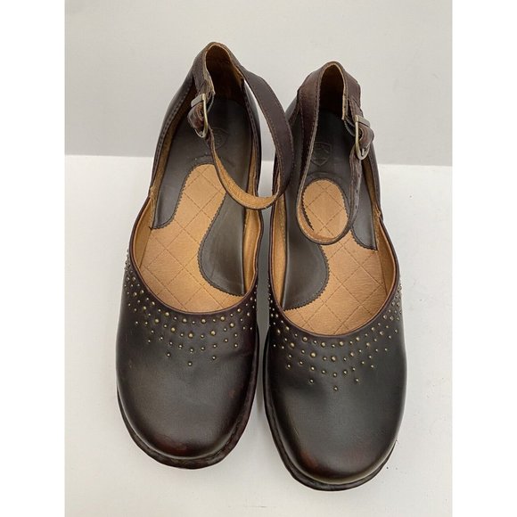 Ariat Womens Leather Sz 9.5B Dark Chocolate Mary Jane Clog, ankle strap - Picture 2 of 12